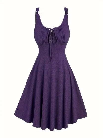 Damen Skaterkleid mit Schnürung – Freizeitkleid für Alltag und Urlaub