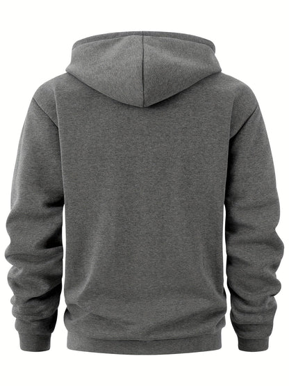 Herren Hoodie mit Reißverschluss, Kängurutasche und Kapuze
