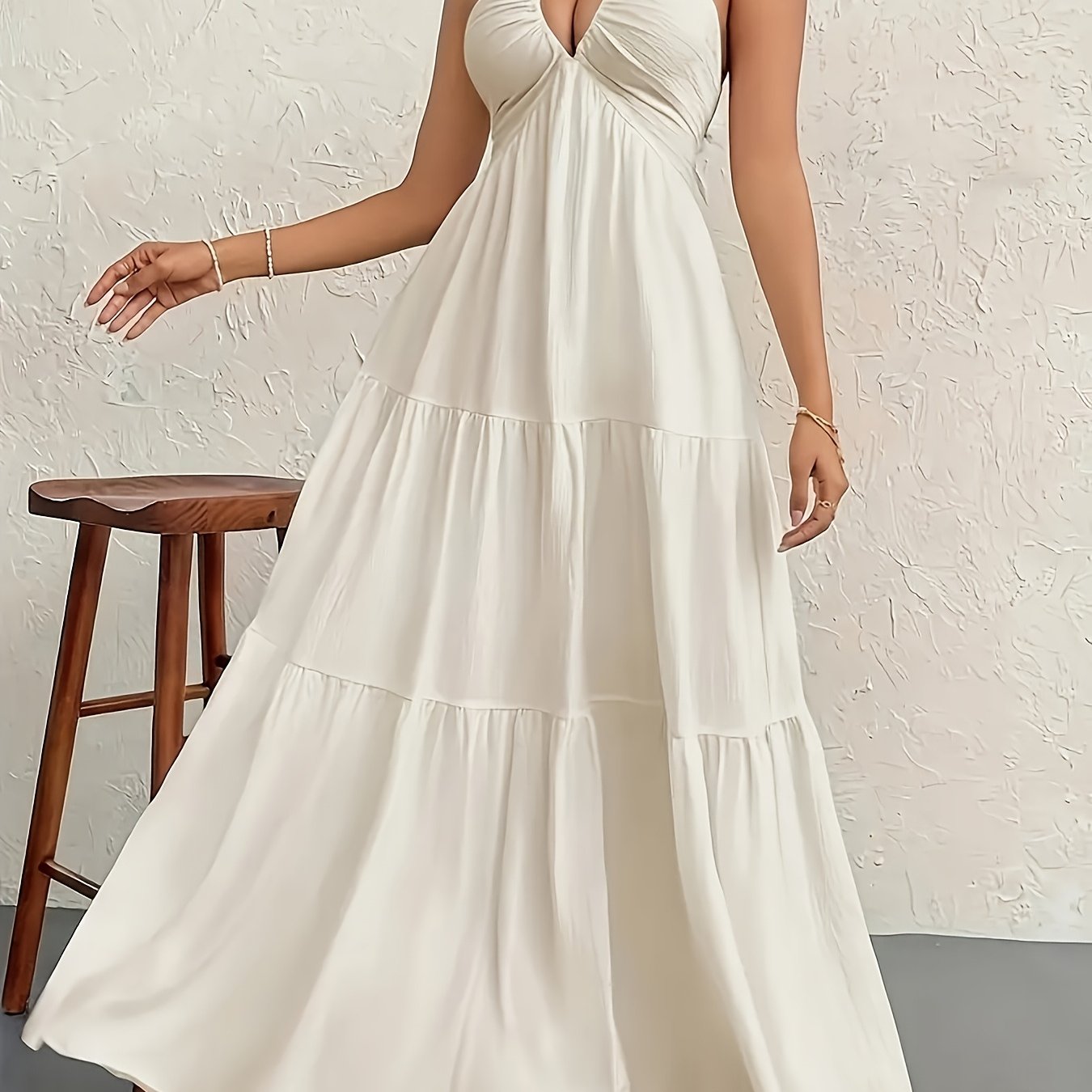 Damen Maxikleid Elegant mit Spaghettiträgern und Rückenfrei – Stilvolles Abend- und Sommerkleid
