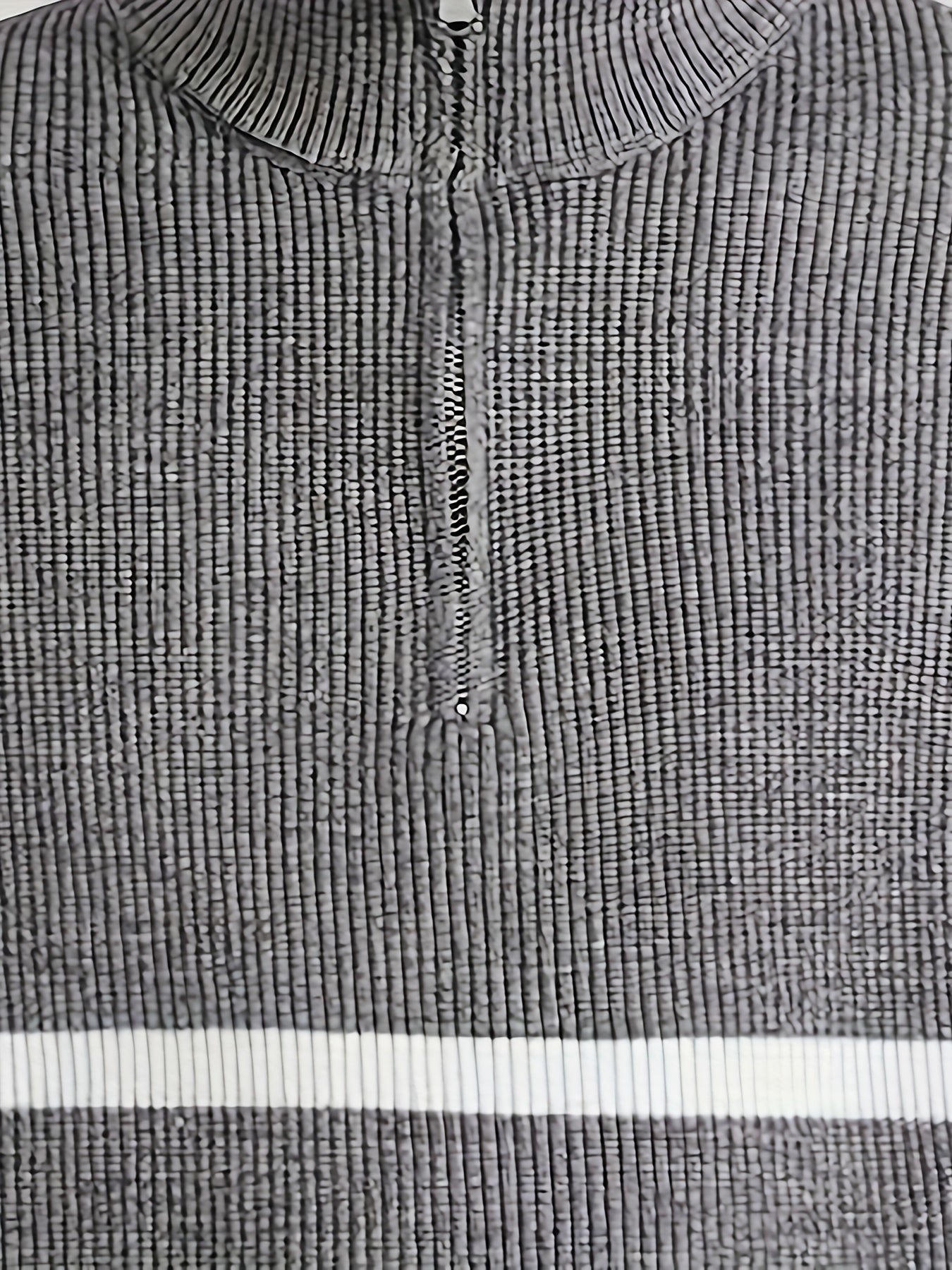 Herren Strickpullover mit Stehkragen und Reißverschluss – Gestreifter Casual Look für Herbst & Winter