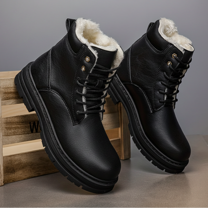 Herren Winterstiefel gefüttert Schnürstiefel Stiefelette mit Profilsohle