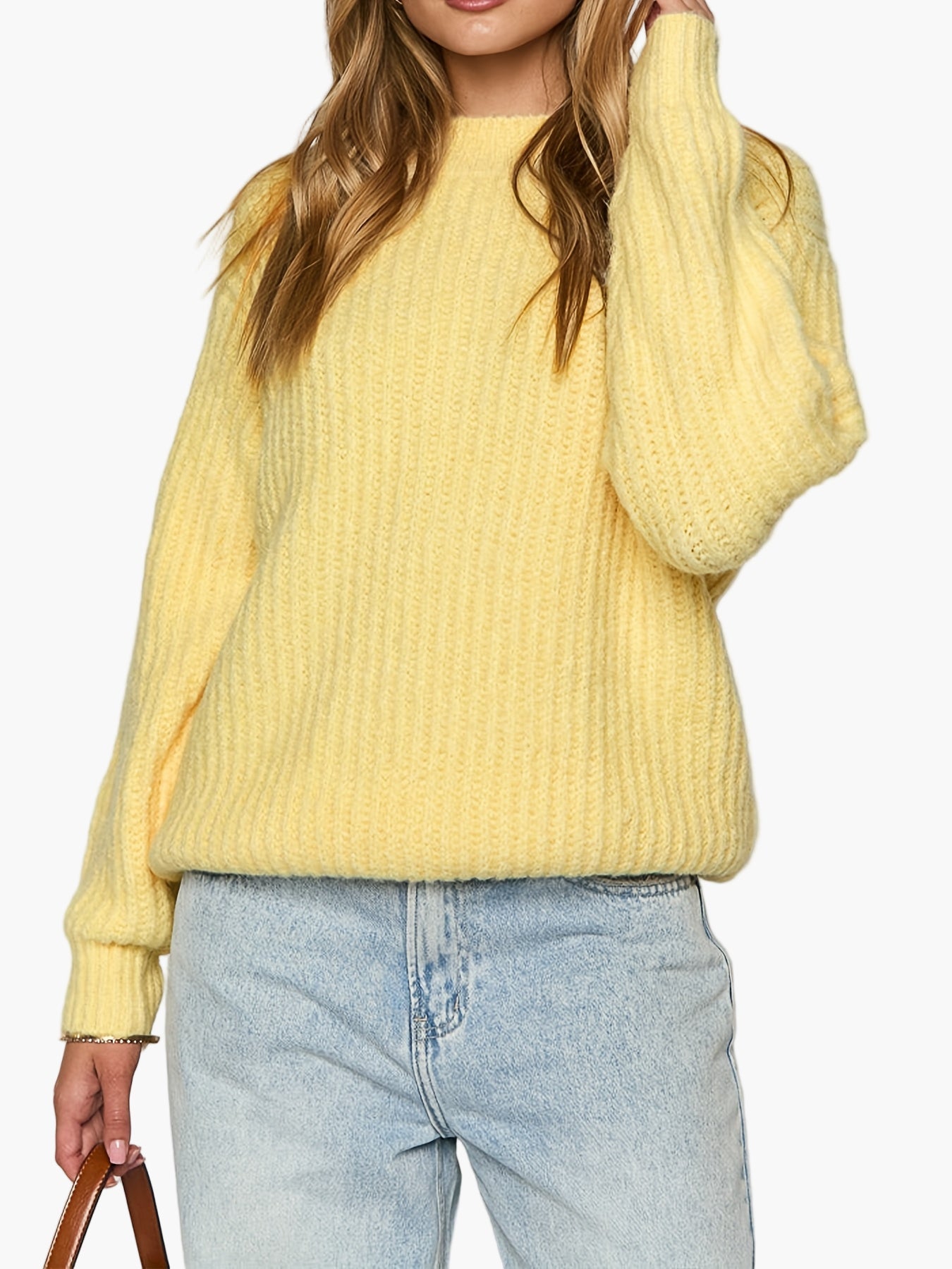 Damen Strickpullover im lässigen Oversize-Design für Herbst und Winter – Modischer Freizeit-Look