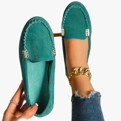 Damen Mokassins Slip-On Bequeme Casual-Loafer Schuhe