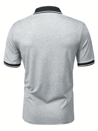 Herren Poloshirt Casual Modern mit Kontrastkragen und Knopfleiste – Stilvolles Freizeitshirt für Alltag und Sport