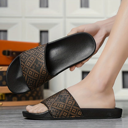 Herren Slide Sandalen mit modernem Muster – Bequeme Freizeitschuhe für Alltag & Strand