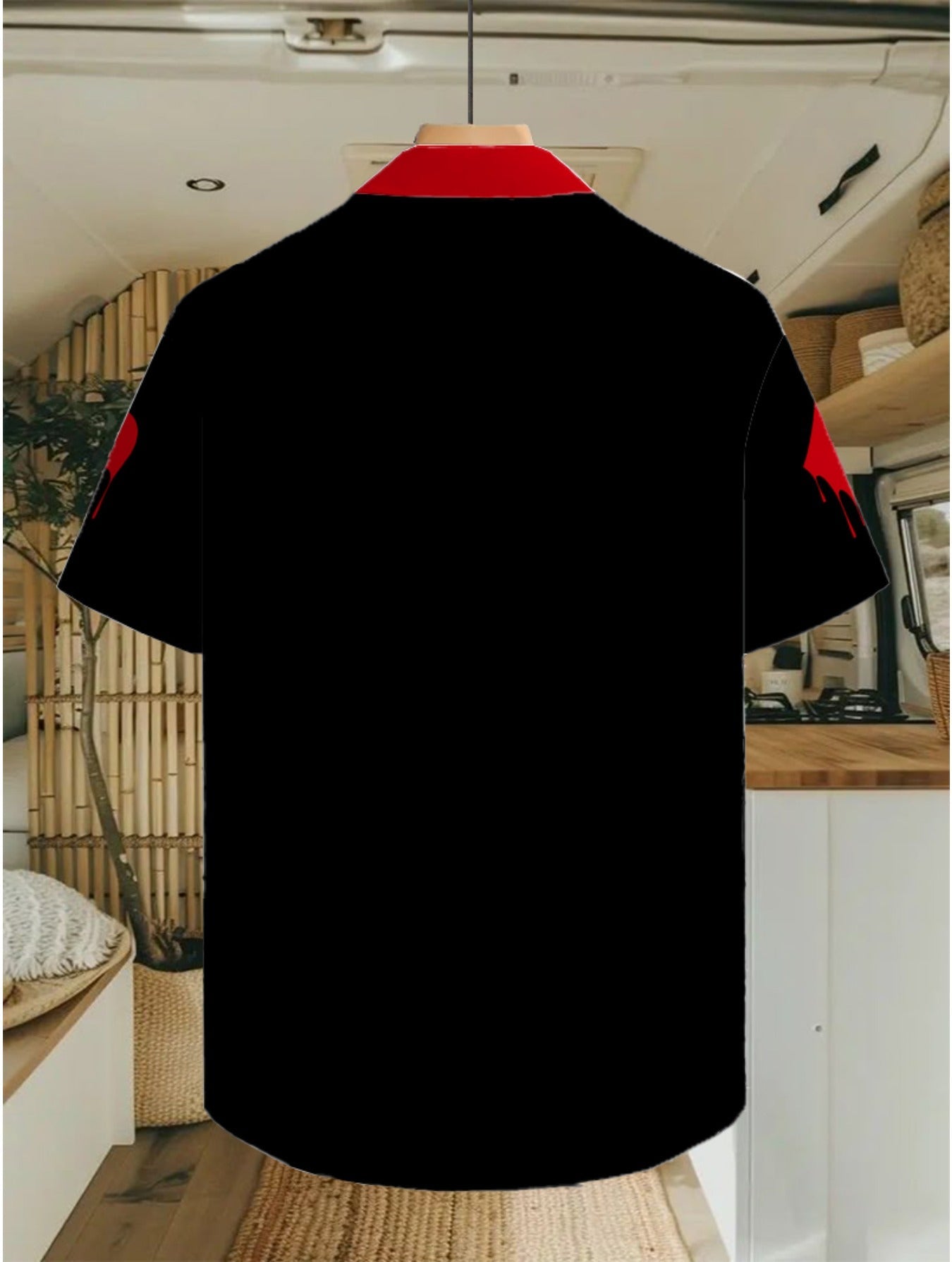 Herren Freizeit Hemd mit Spielkarten-Motiv und modernem Print – Kurzarm, Knopfleiste, auffälliger Style