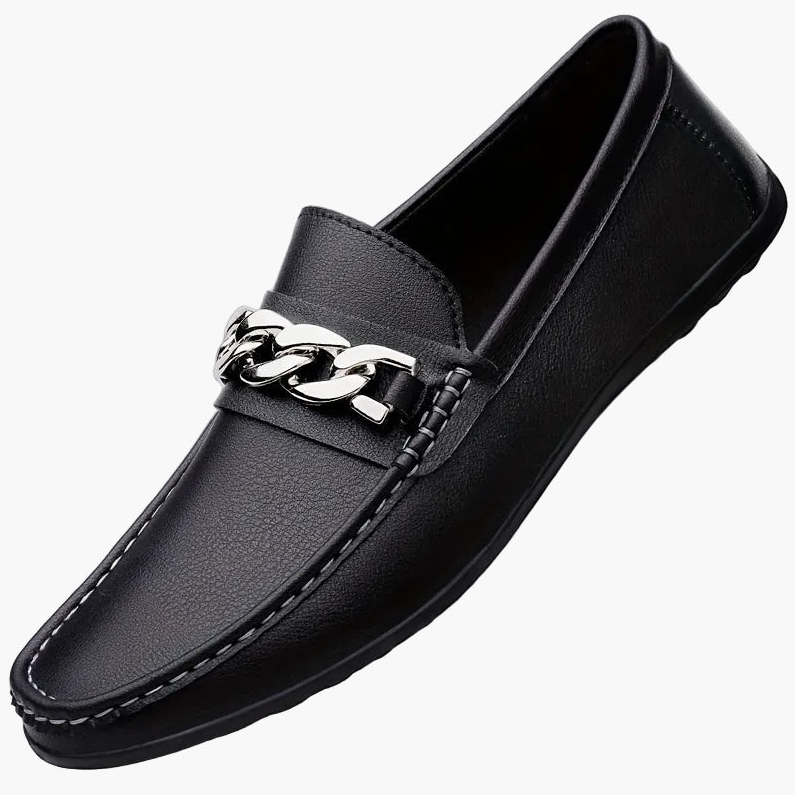 Herren Mokassins mit Kettendetail – Elegante Business und Freizeit Loafer