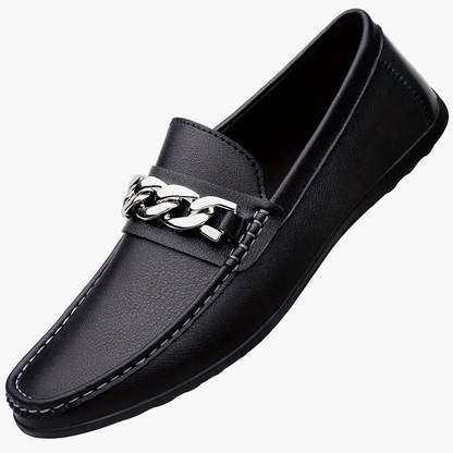 Herren Mokassins mit Kettendetail – Elegante Business und Freizeit Loafer