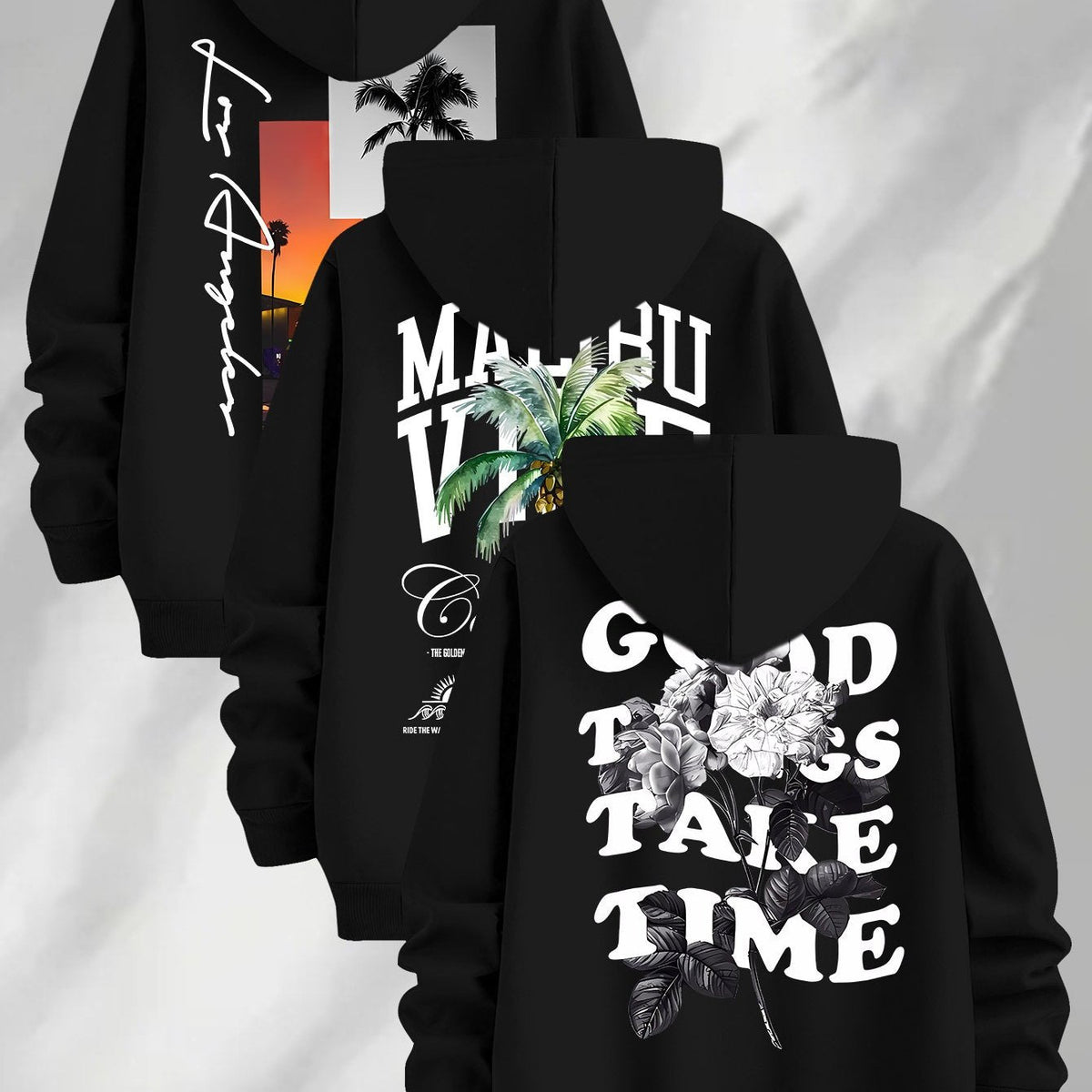 Hoodie Set mit Grafikdruck, Kapuzenpullover im 3er-Pack