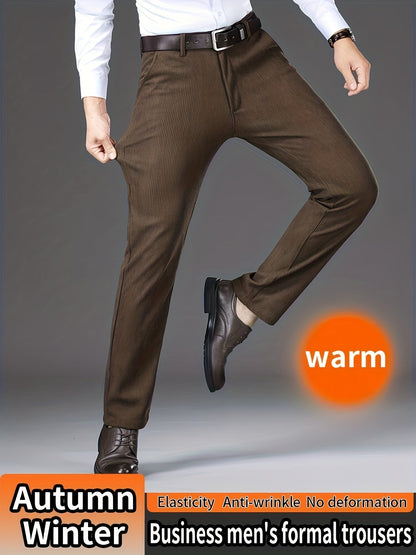 Herren Kordhose, gerade geschnitten, warm, Business Anzughose