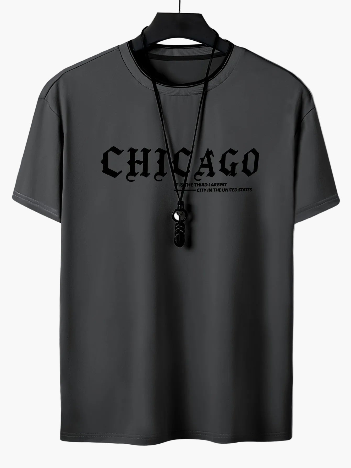 Herren T-Shirt mit „CHICAGO“-Print, lässiger Streetwear Stil