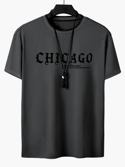 Herren T-Shirt mit „CHICAGO“-Print, lässiger Streetwear Stil