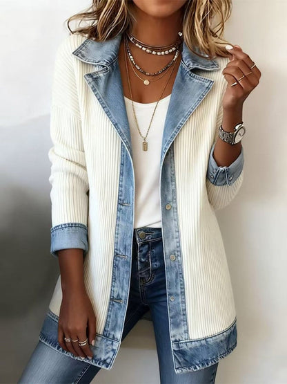 Damen Blazer im modernen Denim-Look – Eleganter Business & Casual Blazer für Alltag und Büro