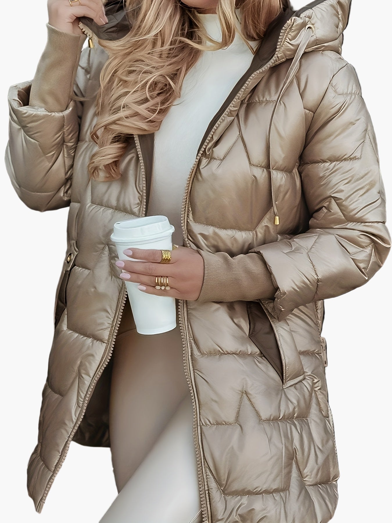 Damen Steppmantel mit Kapuze – Eleganter Wintermantel für Freizeit und Alltag