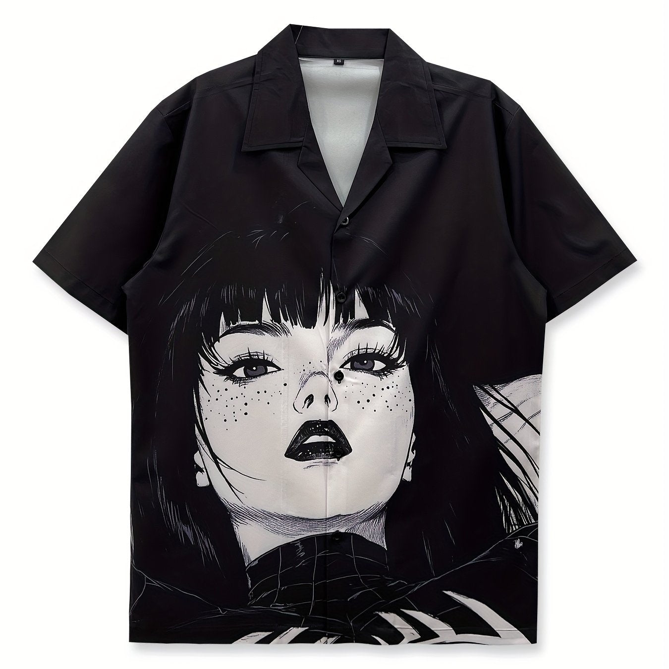Herren Anime Grafik Kurzarm Hemd – Streetwear mit Kunst-Print