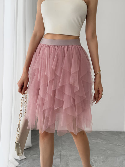 Damen Tüllrock mit Stufen-Design – Verspielter, femininer Look für Alltag und besondere Anlässe