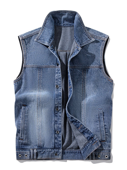 Herren Jeansweste im lässigen Streetwear-Stil – Ideal für Alltag und Freizeit