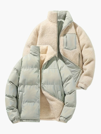 Herren Reversible Fleecejacke für Herbst und Winter – Casual Style, Wendemodell, Outdoor Freizeitjacke
