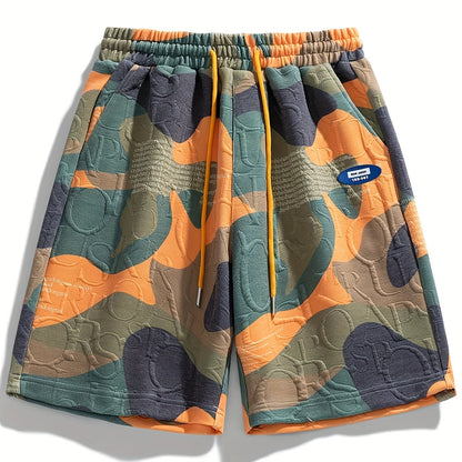 Herren Urban Style Grafik-Shorts mit Camouflage-Muster und Prägung – Freizeit & Streetwear
