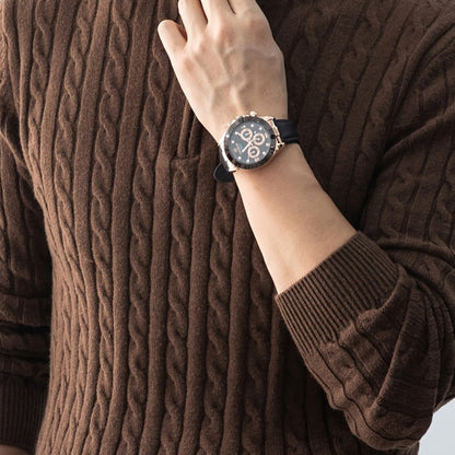 Herren Strickpullover mit Zopfmuster und Stehkragen – Eleganter Casual Look für Herbst und Winter