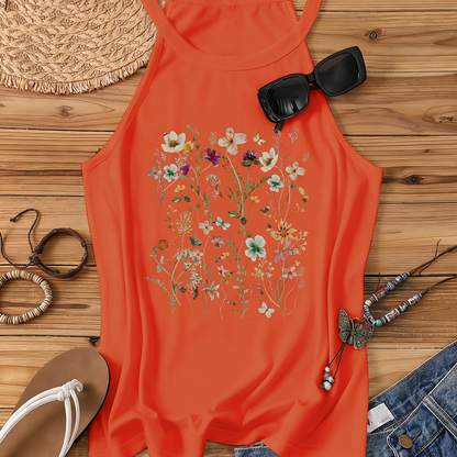 Damen Sommer Tanktop mit Blumenmuster – Lässiges Freizeitshirt für den Alltag und Urlaub