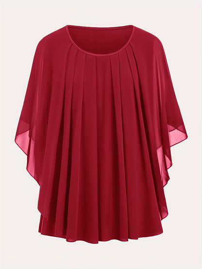 Damen Elegante Oversize Chiffon Bluse für Ausgehen und Büro