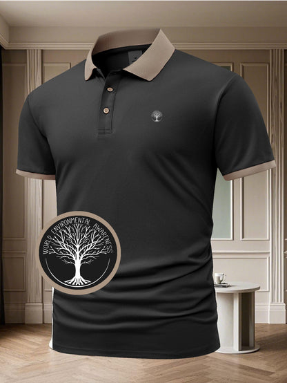 Herren Polo-Shirt mit Kontrastkragen – Eleganter Freizeit- und Business-Look, Umweltbewusstes Design
