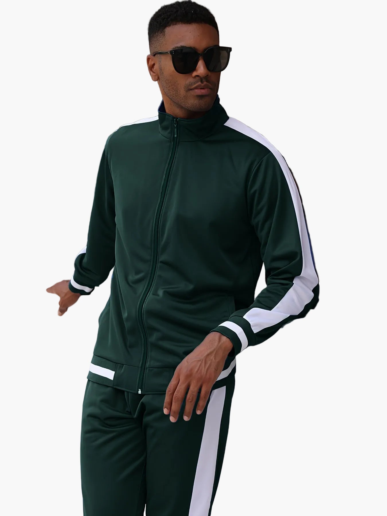 Herren Sportlicher Trainingsanzug mit Farbblock-Design – Freizeit & Fitness Style