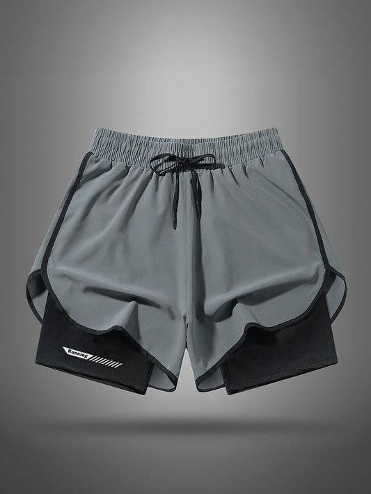 Herren Laufshorts 2-in-1 Sport Fitness Trainingsshorts mit Innenhose