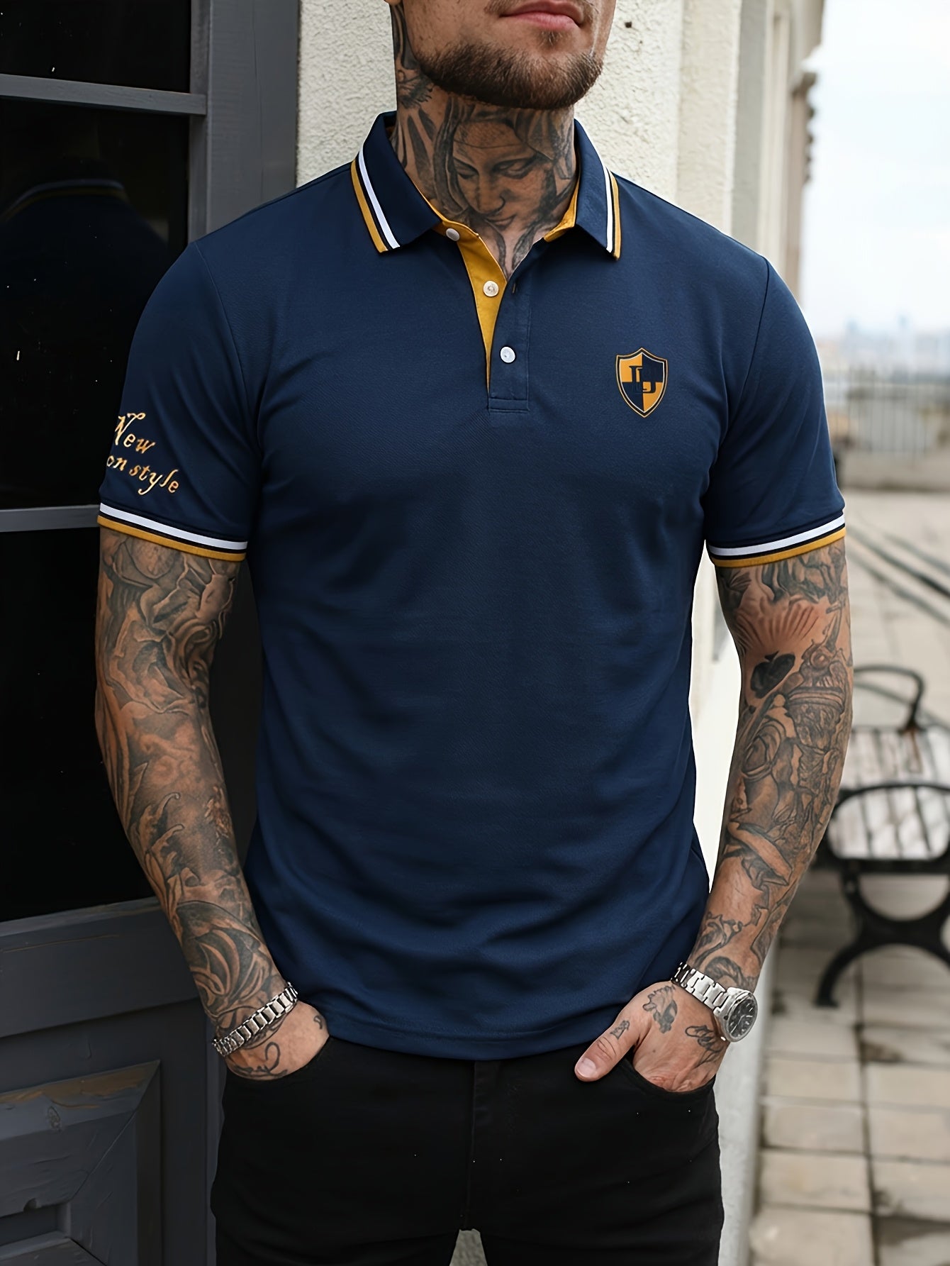 Herren Poloshirt mit Stickerei – Klassischer Casual Style für Alltag und Freizeit