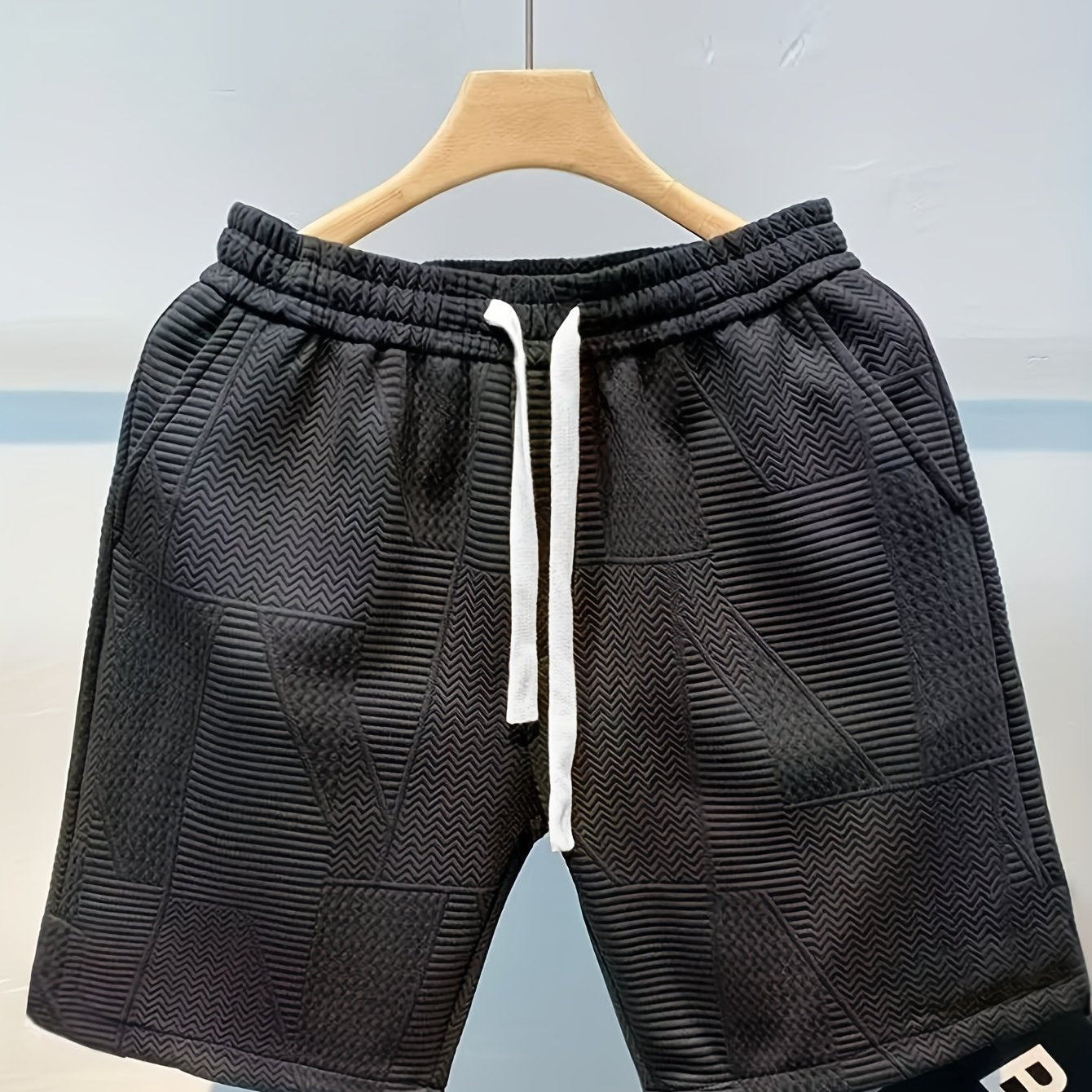 Herren Freizeitshorts mit Prägungsmuster – Moderner Look für Alltag und Sport