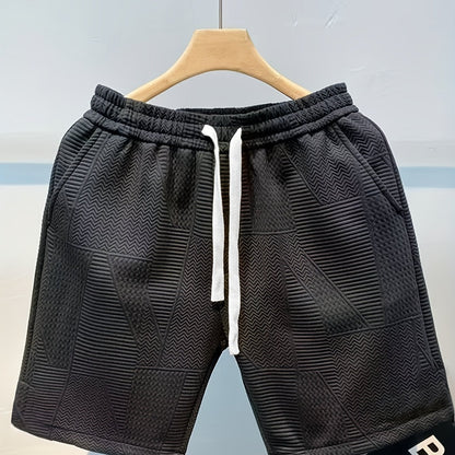 Herren Freizeitshorts mit Prägungsmuster – Moderner Look für Alltag und Sport