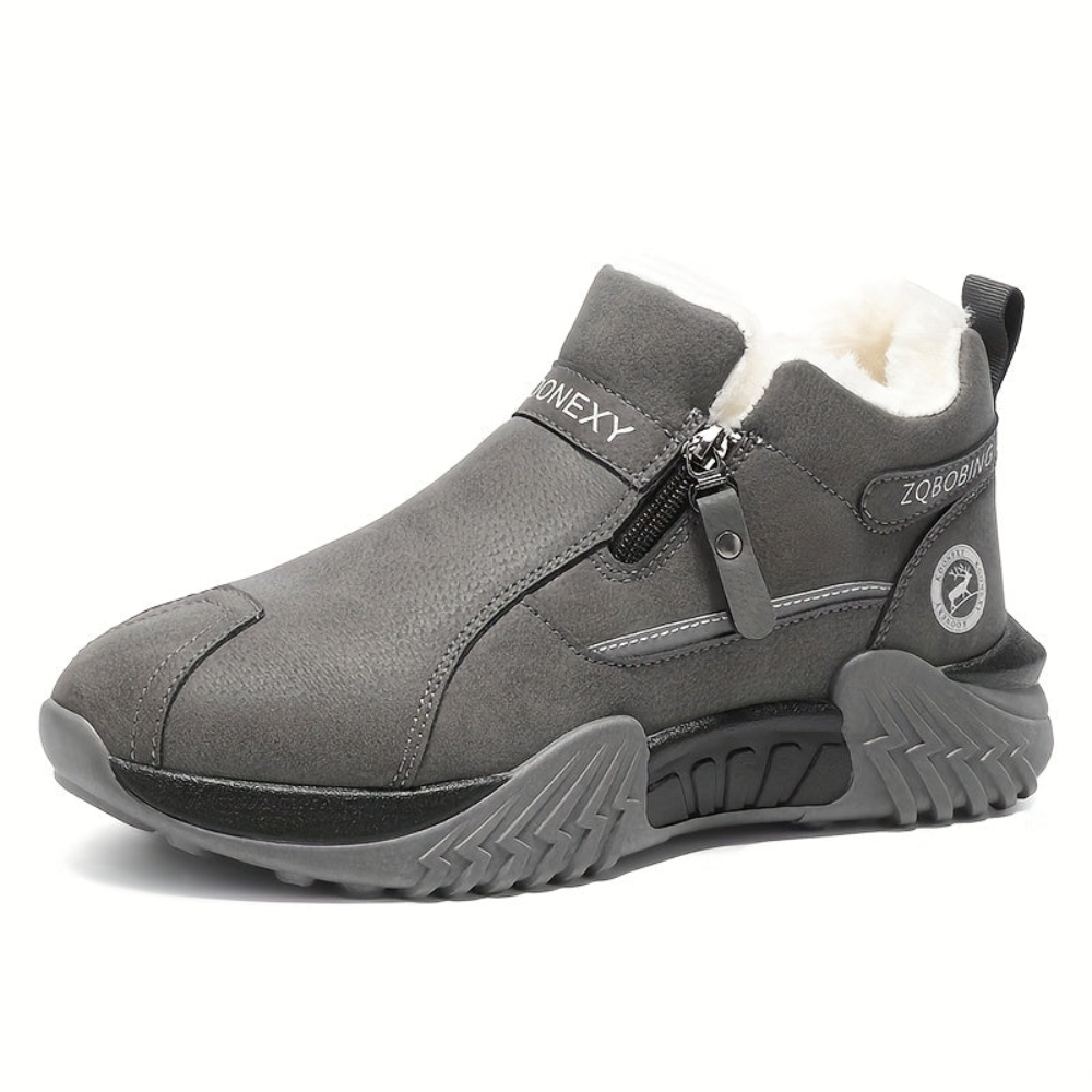 Unisex Winterstiefel gefüttert mit Reißverschluss, rutschfeste Sohle, Warmhaltende Schneeschuhe