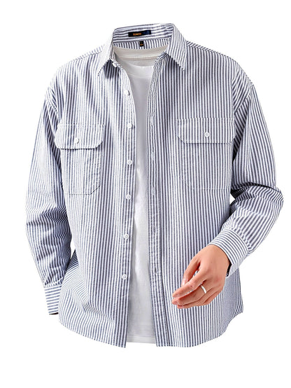 Herren Freizeit-Hemd mit Streifenmuster – Lässiger Style für Alltag und Wochenende