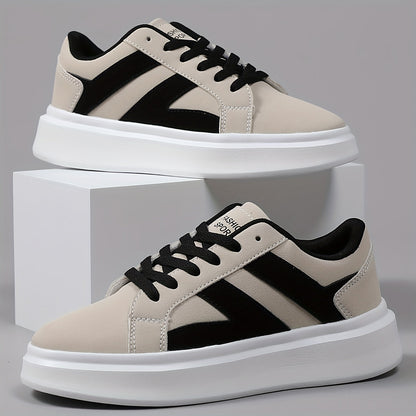 Herren Sneaker Streetstyle Low-Top mit Plateau und Kontrast-Design – Urbaner Alltagsschuh