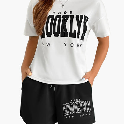 Damen Freizeit Zweiteiler Set Brooklyn New York – Sportlicher Streetstyle für Alltag und Lounge