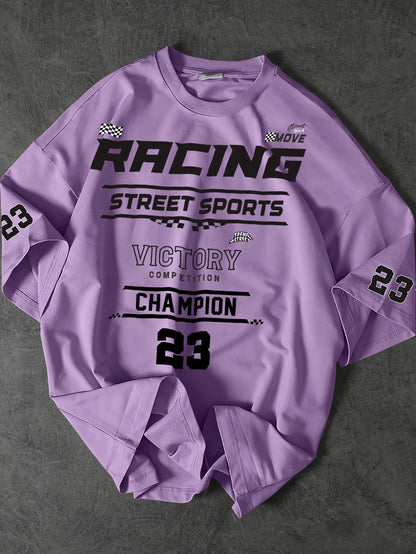 Herren Street Racing Sports Champion T-Shirt mit Print – Urban Style Freizeitshirt