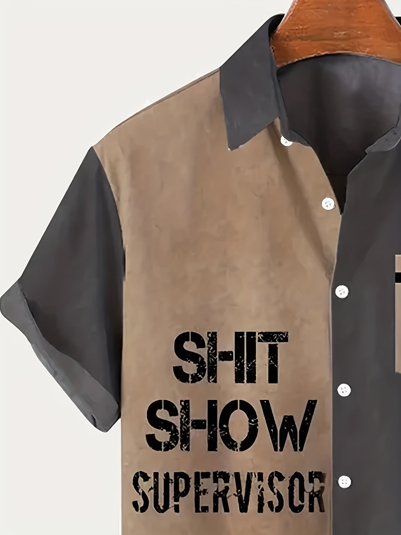 Herren Vintage Kurzarmhemd – Humorvolles „Shit Show Supervisor“ Statement, Freizeit & Party