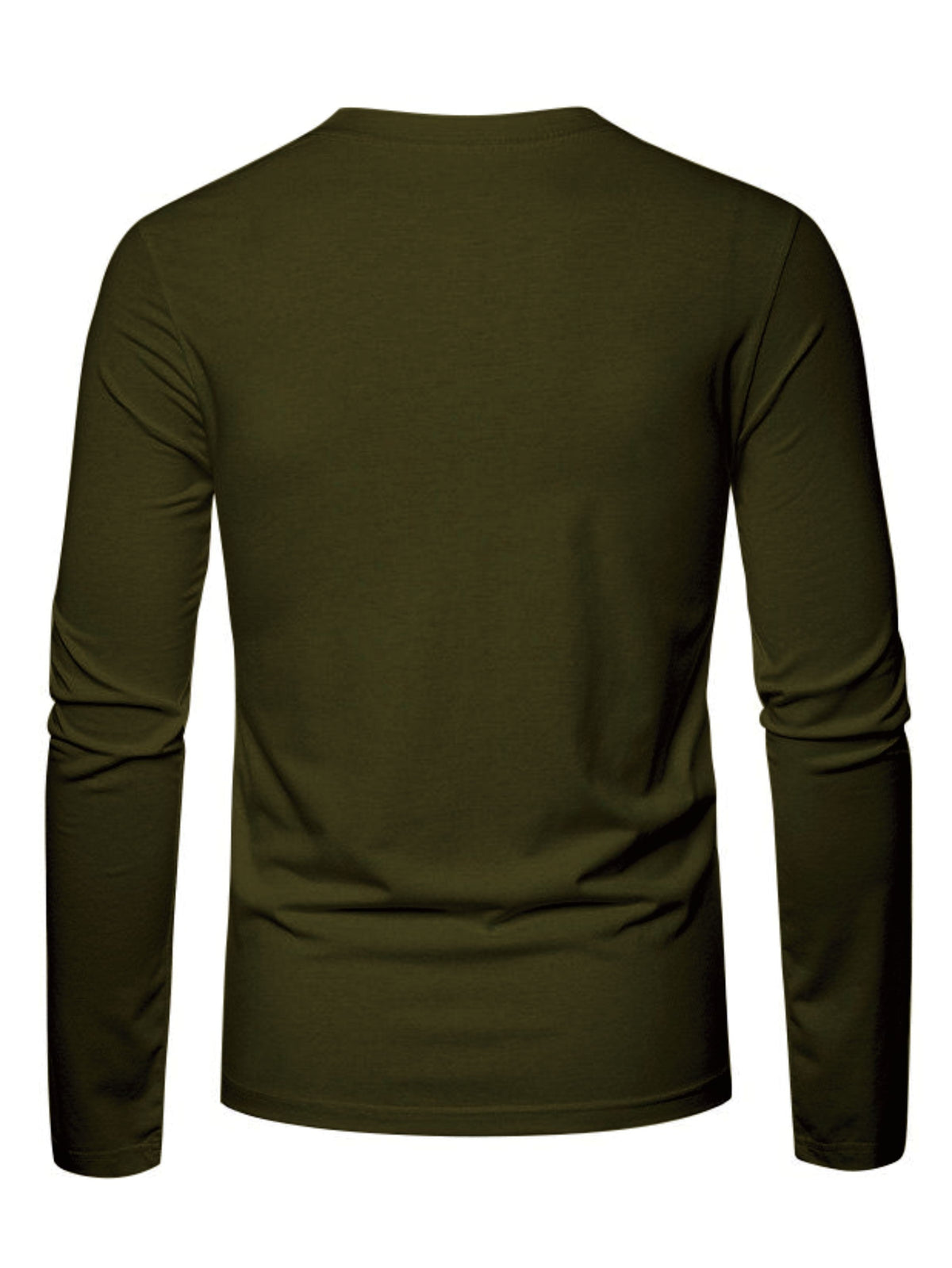 Herren Langarmshirt Rundhals mit Hirsch-Logo, Freizeit T-Shirt