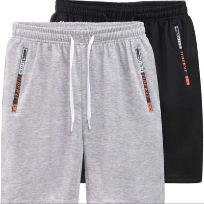 Herren Sportshorts 2er Pack – Bequeme Fitness- und Trainingsshorts mit Reißverschlusstaschen