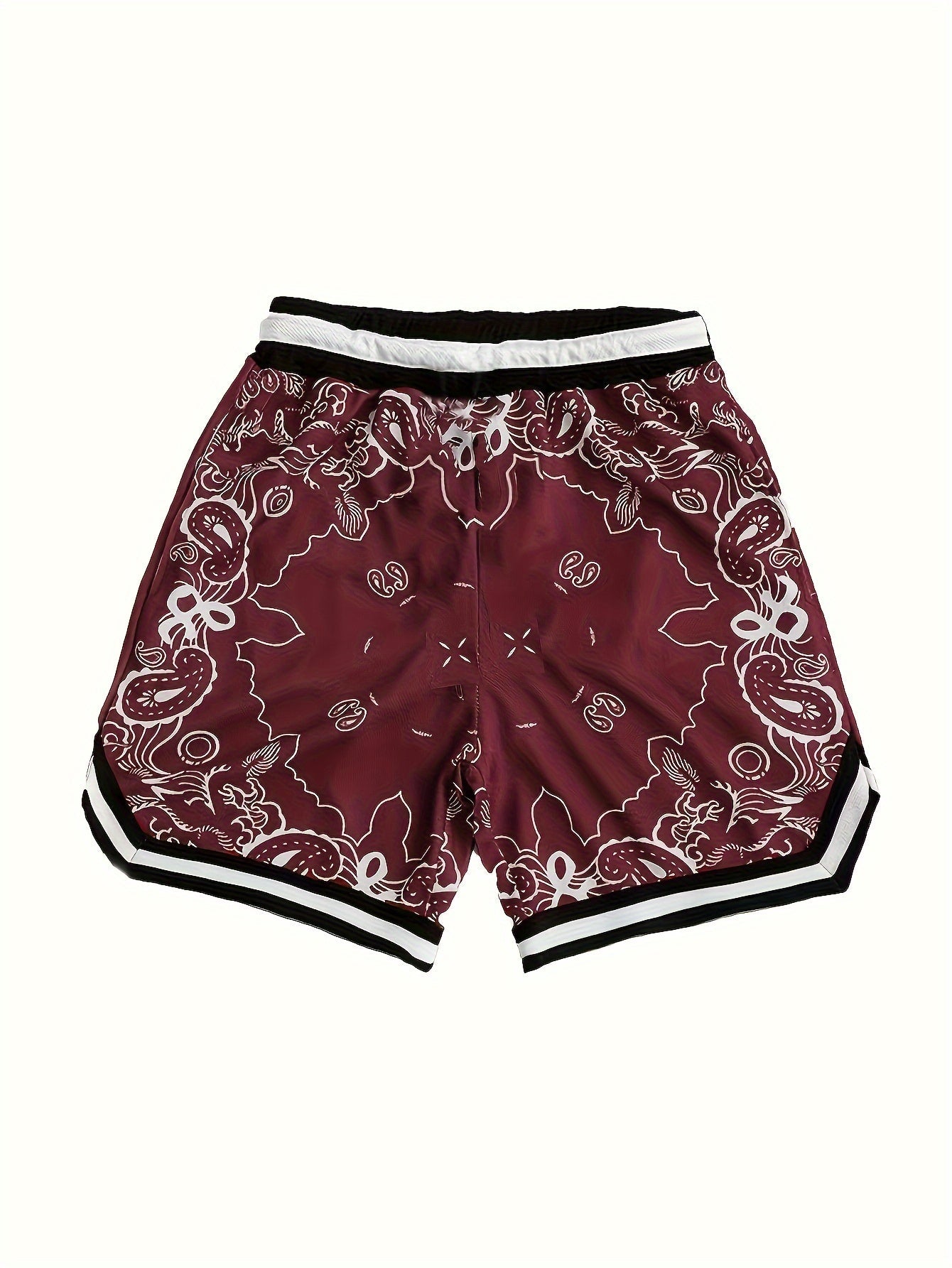 Herren Bandana-Print Basketball Shorts Sport Streetwear Freizeit