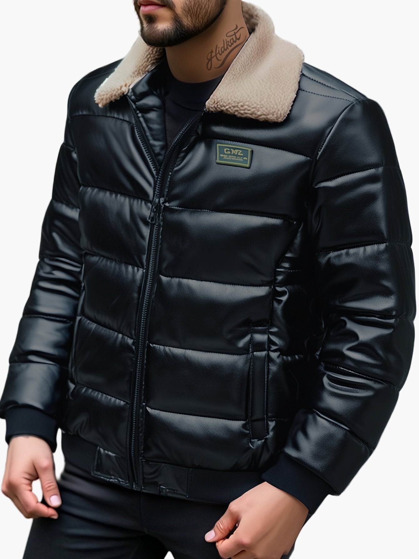 Herren Steppjacke mit Kunstfellkragen für Alltag & Freizeit – Casual Style