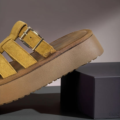 Damen Plateau-Fischerkreuz-Sandalen für Alltag und Freizeit