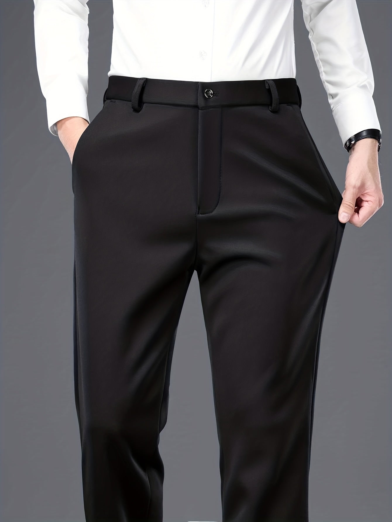 Herren Winterhose gefüttert - Schwarz, Marineblau oder Grau, weiches Futter