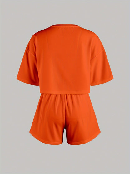Damen Pyjama-Set mit blauen Herz-Prints – Loungewear im modernen Stil für Zuhause