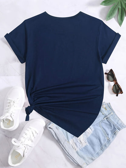 Damen Lustiges Statement T-Shirt mit Aufdruck – Lockeres Sommer Shirt für Alltag & Freizeit