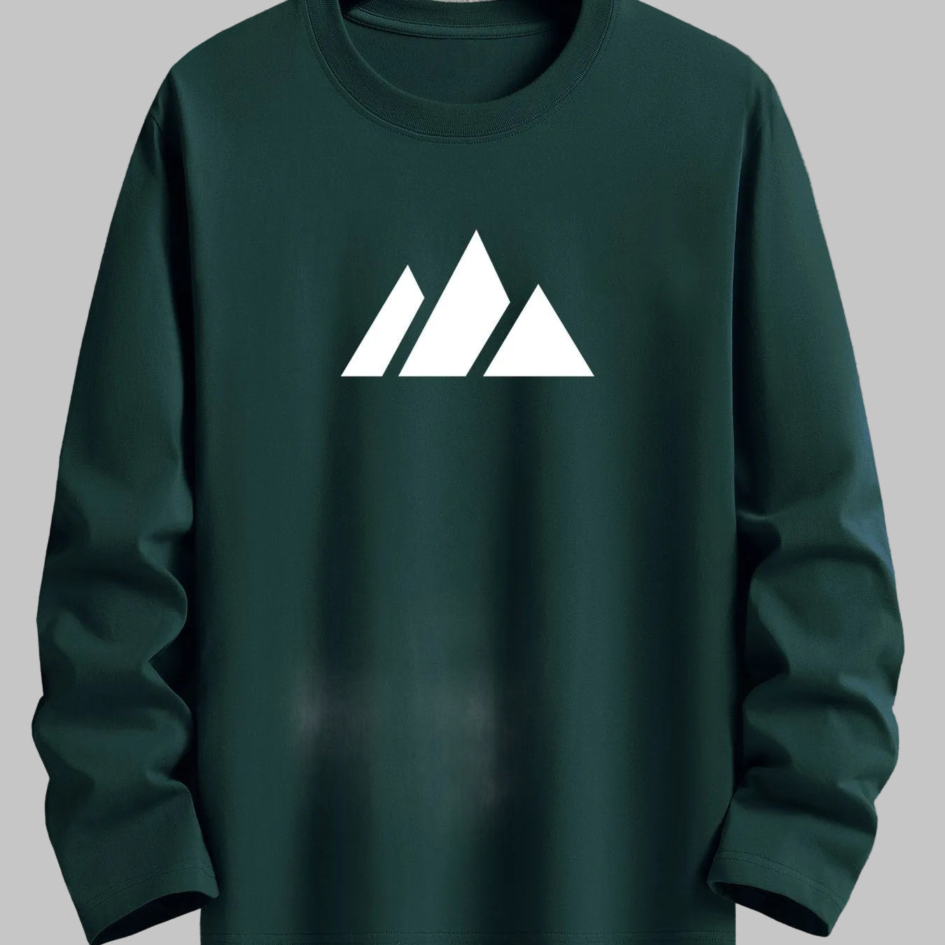 Unisex Langarmshirt mit Rundhalsausschnitt und Berg-Print
