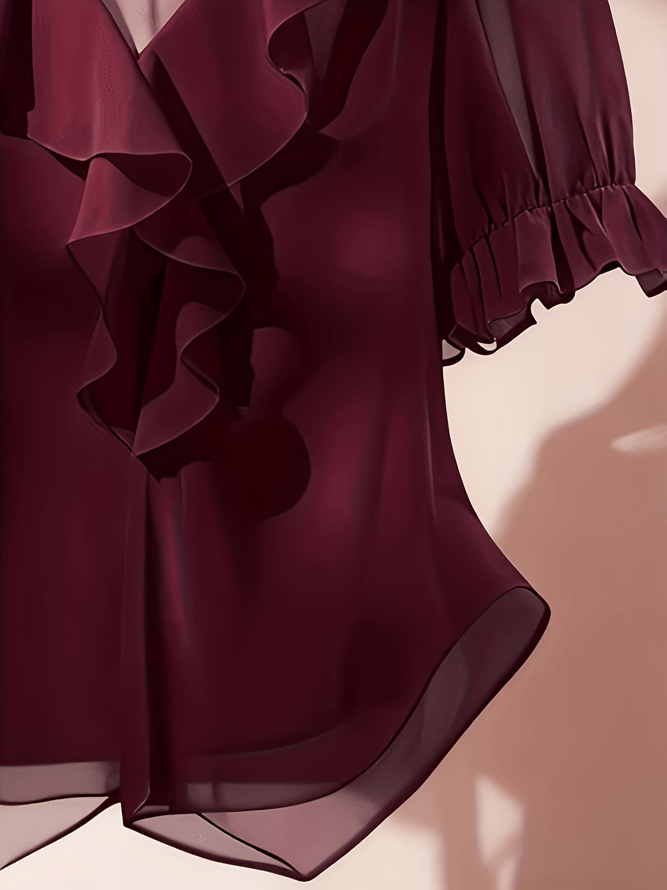 Damen Volant-Bluse mit Rüschen und Puffärmeln – Eleganter, femininer Stil für Büro & Freizeit