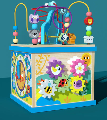 Kinder Multifunktions Lernwürfel Motorikspielzeug mit Alphabet, Zählen & Tiere – Unisex, Pädagogisch, Montessori Stil