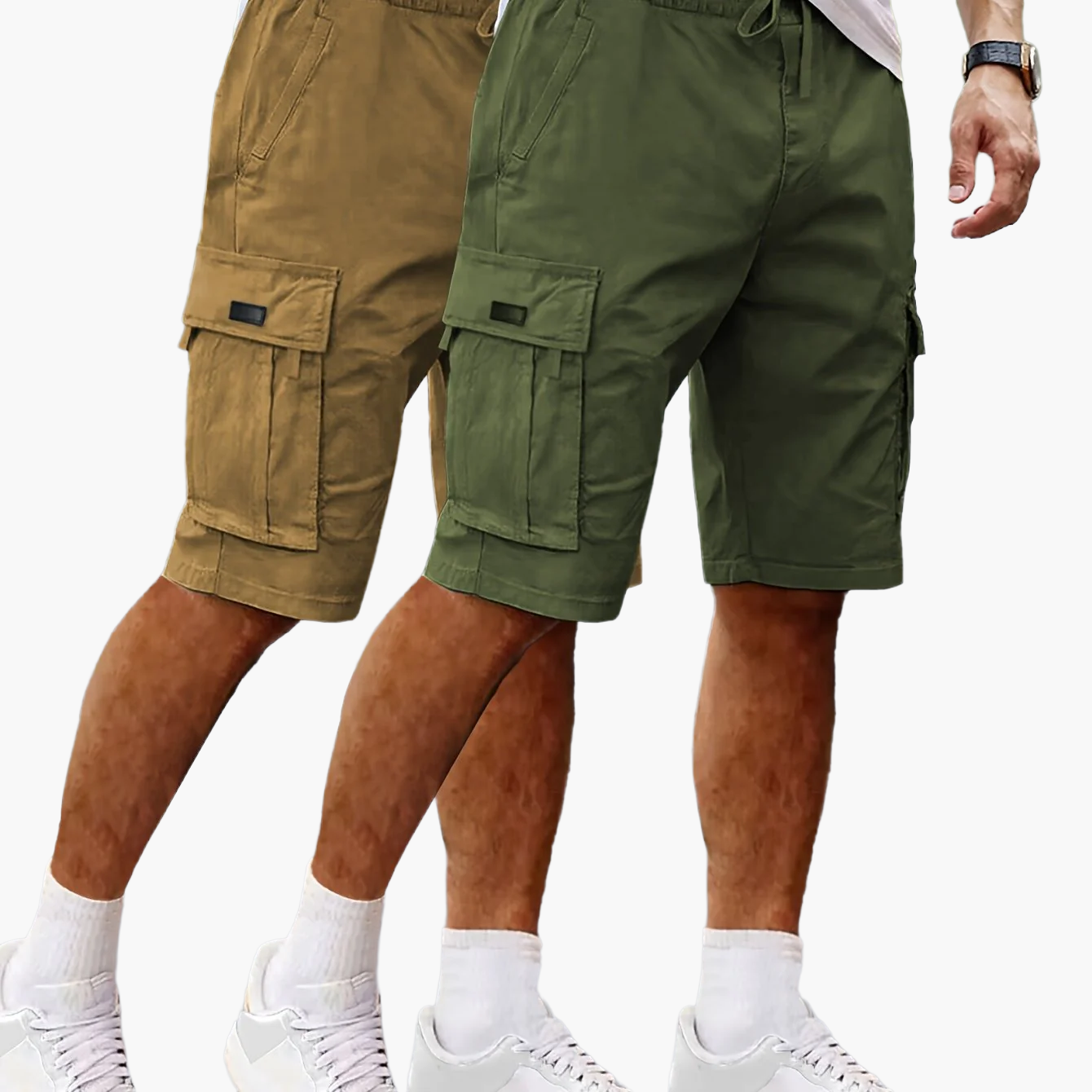 Herren 2er-Pack Cargo Shorts – Lässige Outdoor-Bermuda mit Taschen für Freizeit & Sport